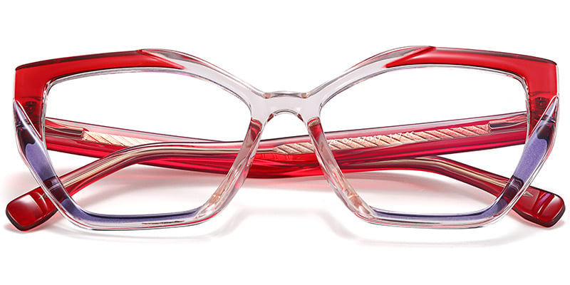 Cat Eye Frame pattern-red