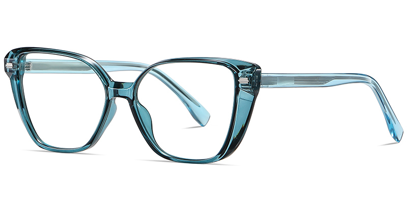 Cat Eye Frame translucent-blue