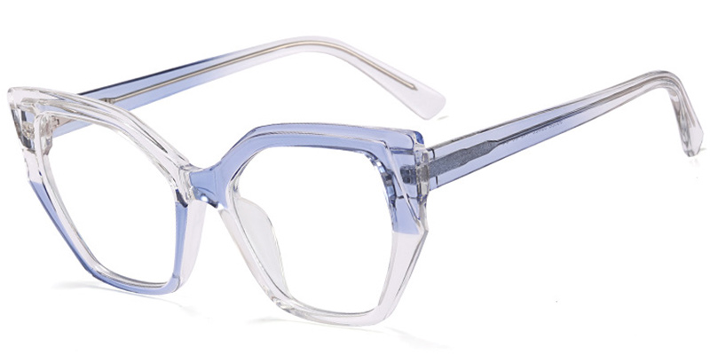 Cat Eye Frame translucent-blue