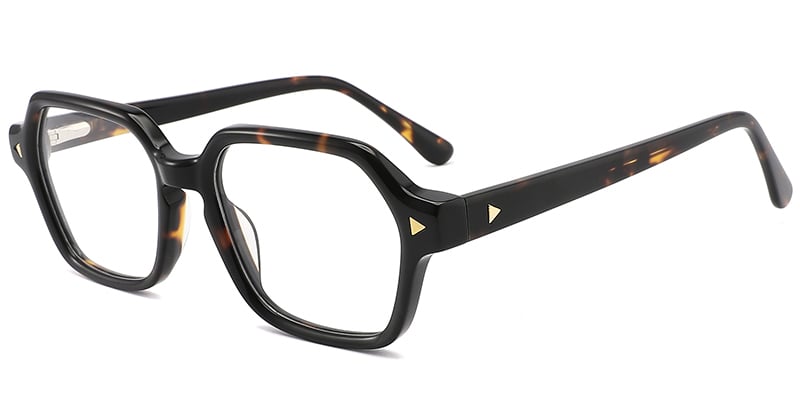 Acetate Geometric Frame pattern-black