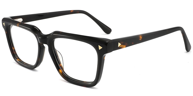 Acetate Rectangle Frame pattern-black