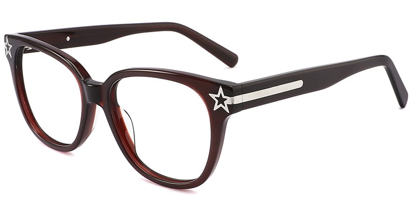 Acetate Square Frame brown