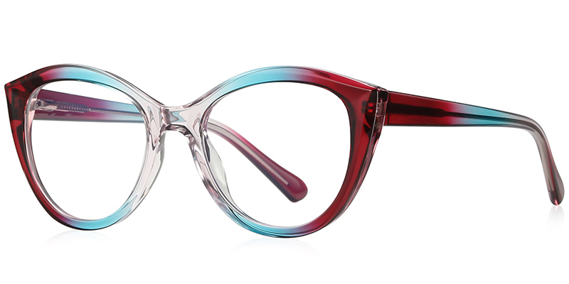 Cat Eye Frame pattern-red