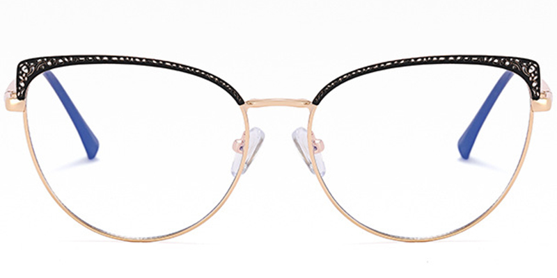 Cat Eye Frame pattern-black