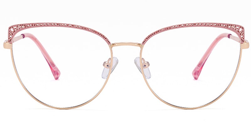 Cat Eye Frame pattern-pink