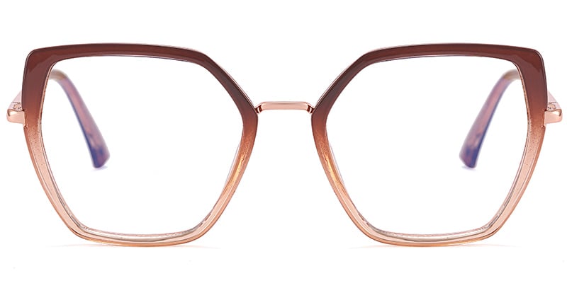 Cat Eye Frame pattern-brown