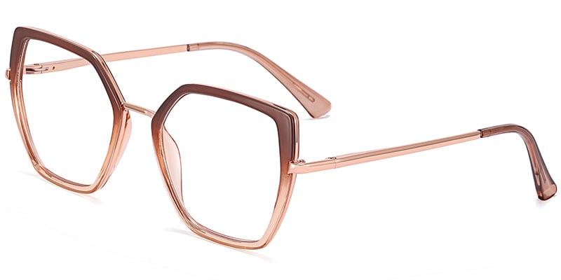 Cat Eye Frame pattern-brown