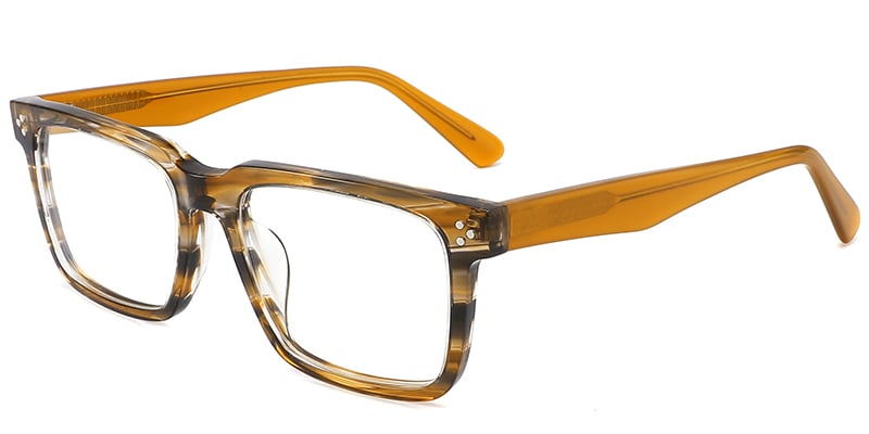 Acetate Rectangle Frame pattern-yellow