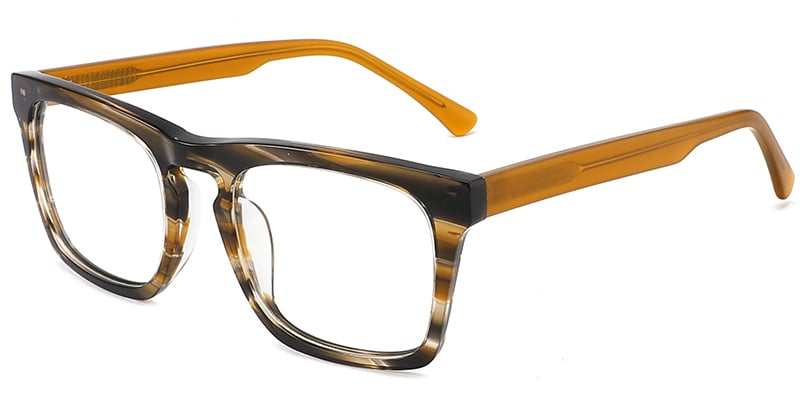 Acetate Rectangle Frame pattern-yellow