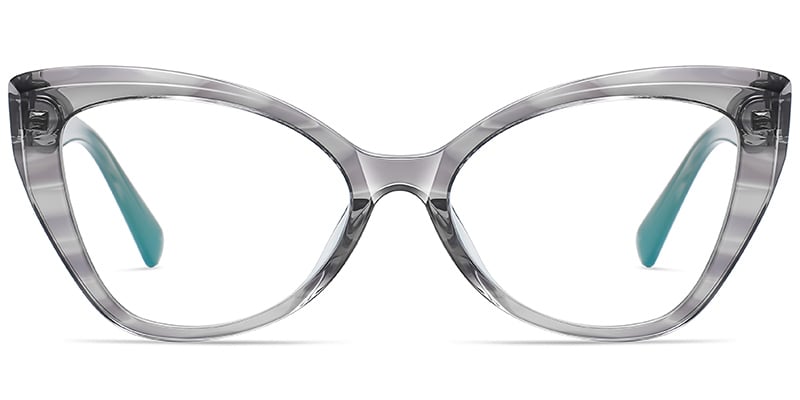 Acetate Cat Eye Frame pattern-grey