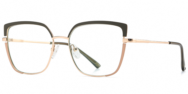 Cat Eye Frame pattern-green