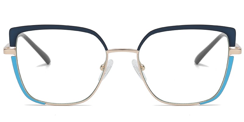 Cat Eye Frame pattern-blue