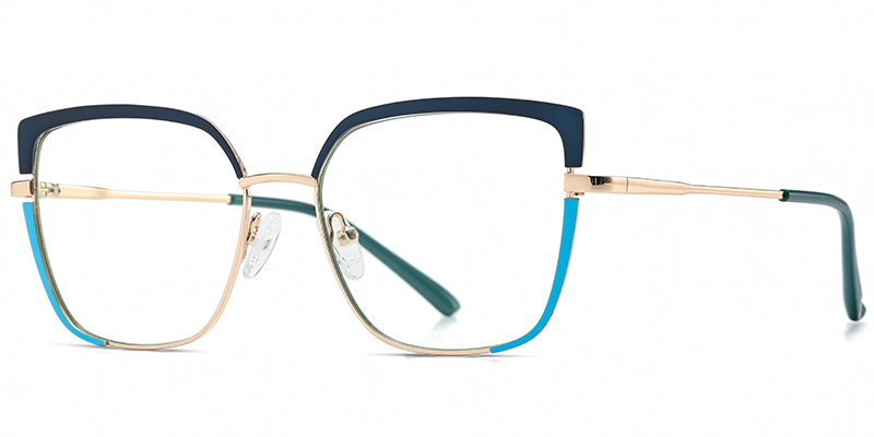 Cat Eye Frame pattern-blue