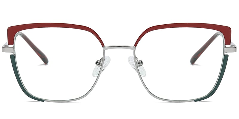 Cat Eye Frame pattern-red