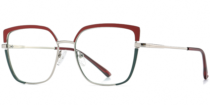 Cat Eye Frame pattern-red