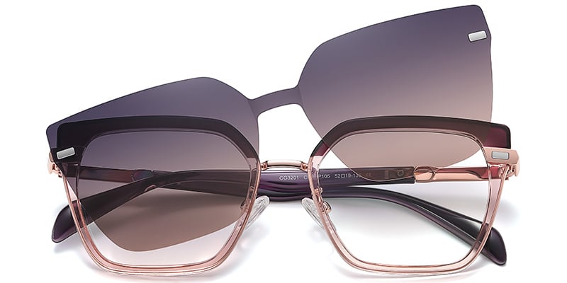 Cat Eye Frame pattern-pink