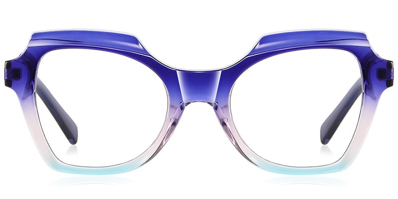 Cat Eye Frame pattern-blue