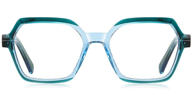 Geometric Frame translucent-blue