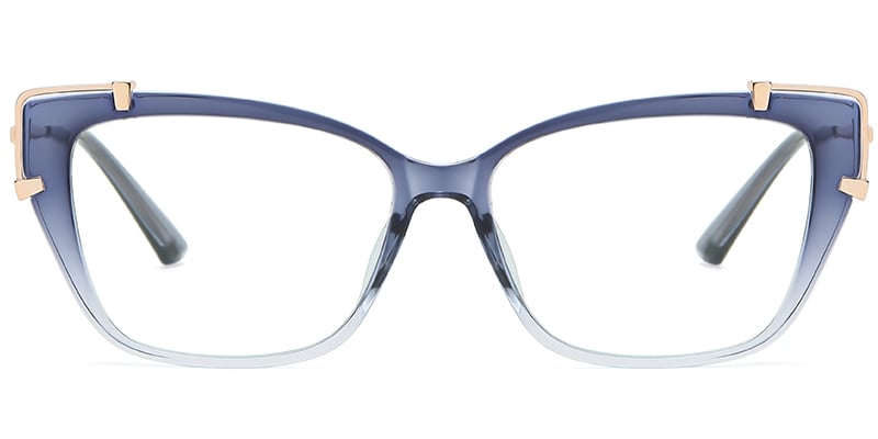 Cat Eye Frame pattern-blue