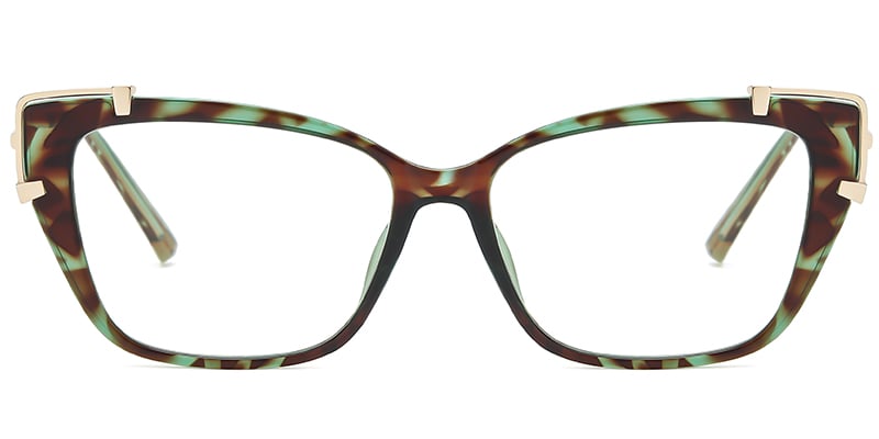 Cat Eye Frame pattern-green