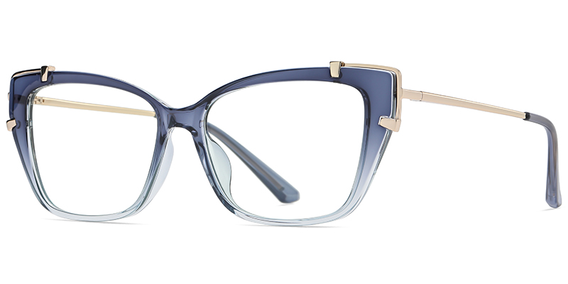 Cat Eye Frame pattern-blue