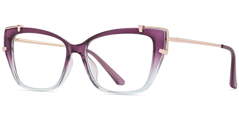 Cat Eye Frame pattern-purple