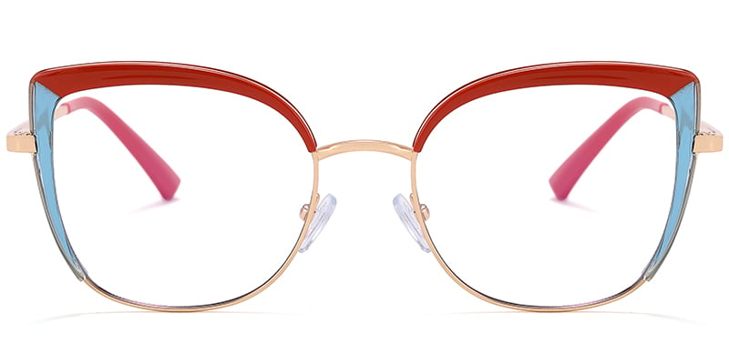 Cat Eye Frame pattern-red