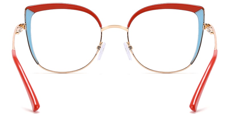 Cat Eye Frame pattern-red