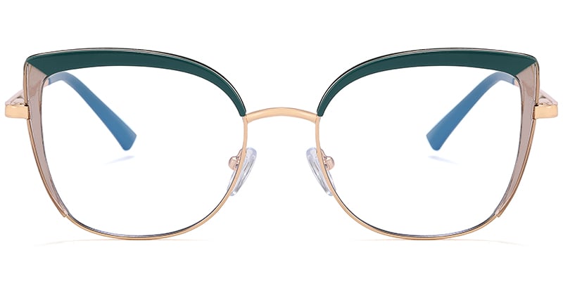 Cat Eye Frame pattern-green