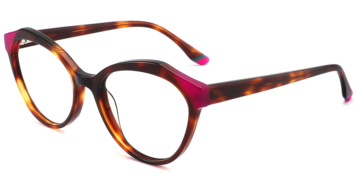 Acetate Cat Eye Frame pattern-yellow