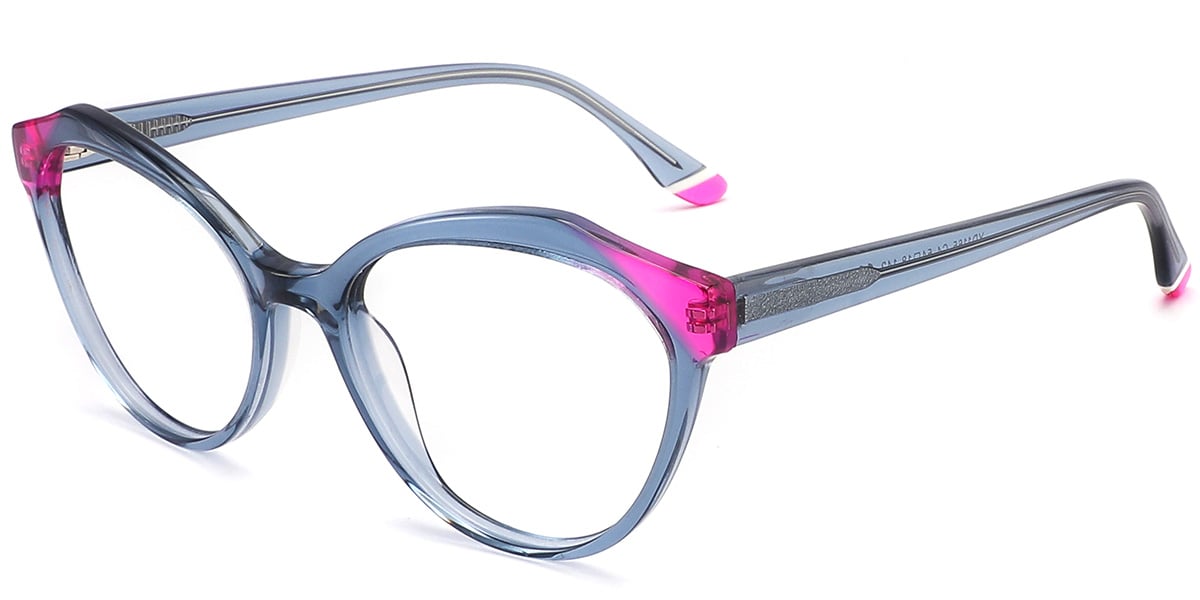 Acetate Cat Eye Frame pattern-grey