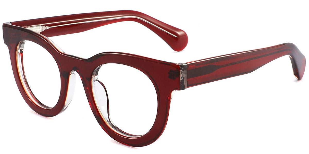 Acetate Oval Frame red