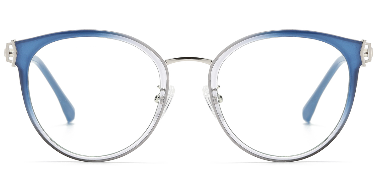 Cat Eye Frame pattern-blue