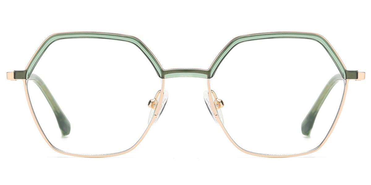 Browline Geometric Frame translucent-green