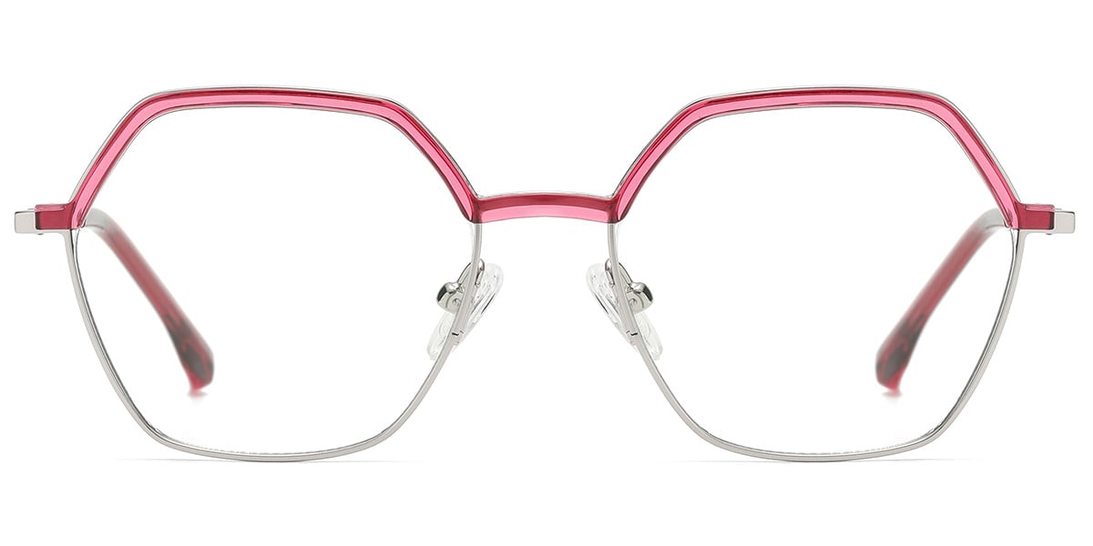 Browline Geometric Frame translucent-pink