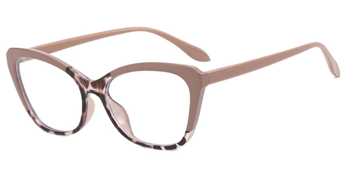 Cat Eye Frame pattern-brown