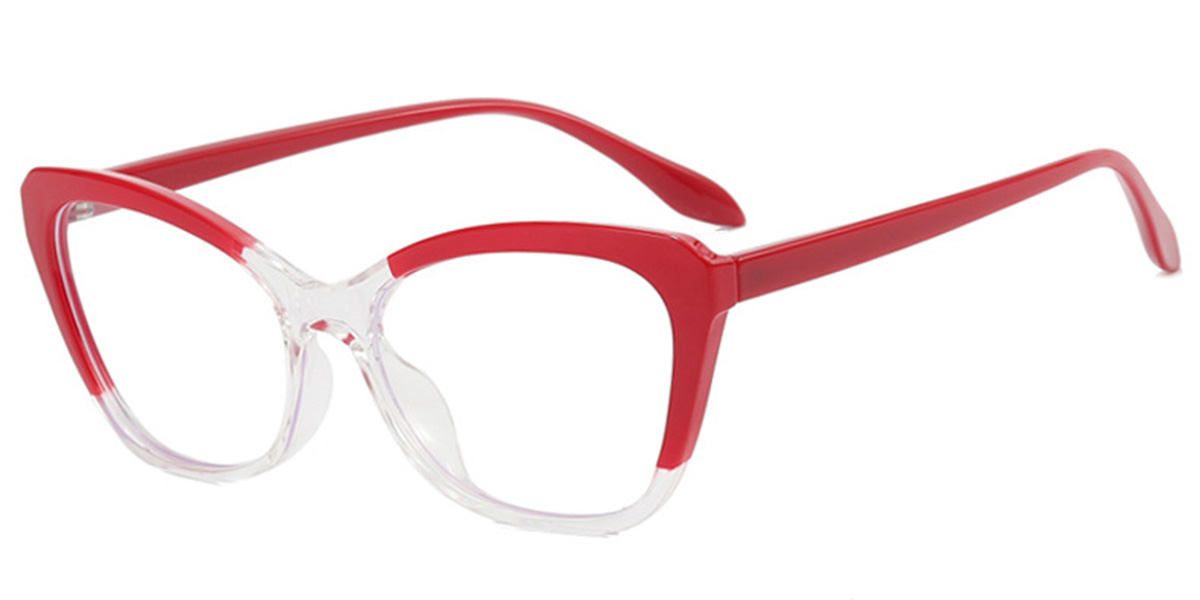 Cat Eye Frame pattern-red