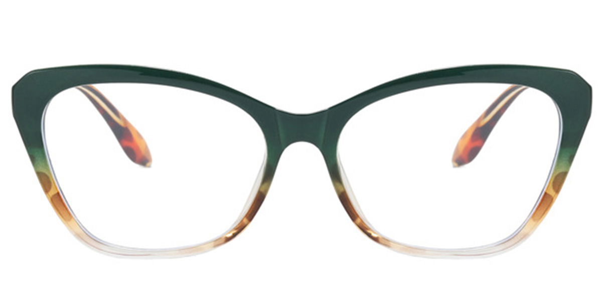 Cat Eye Frame pattern-green