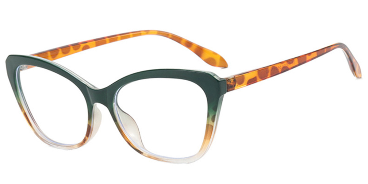 Cat Eye Frame pattern-green