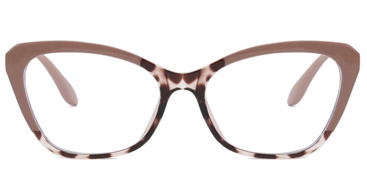 Cat Eye Frame pattern-brown