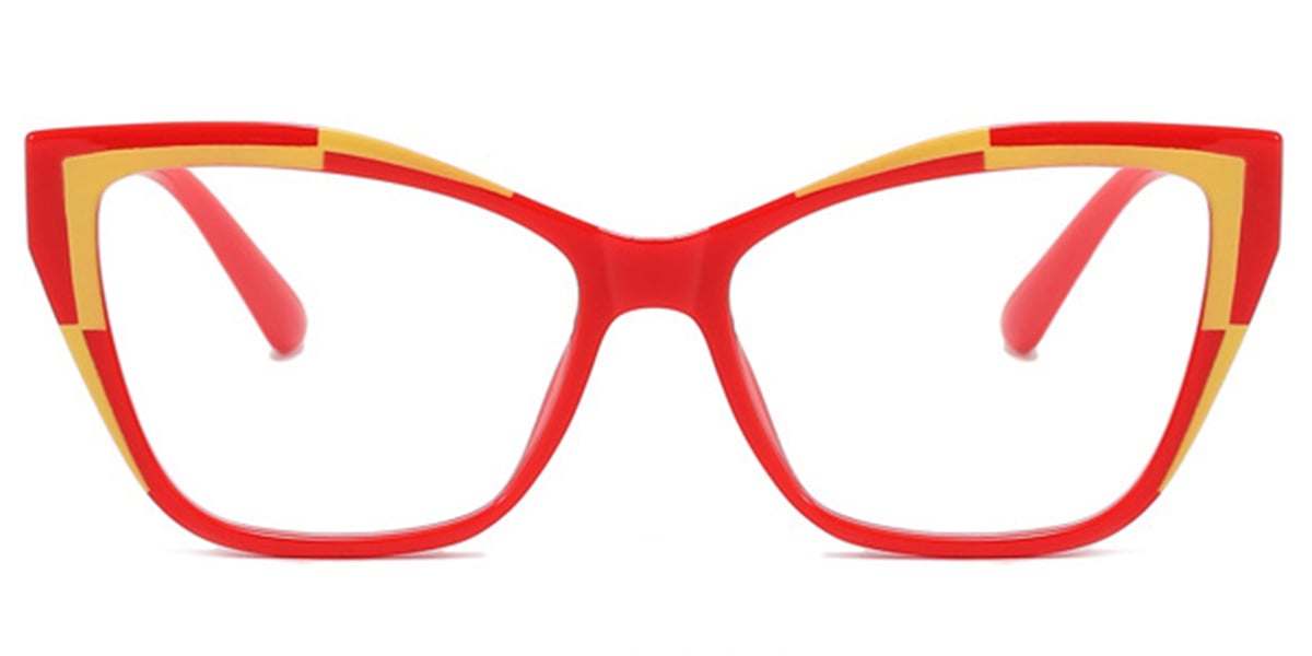 Cat Eye Frame pattern-red