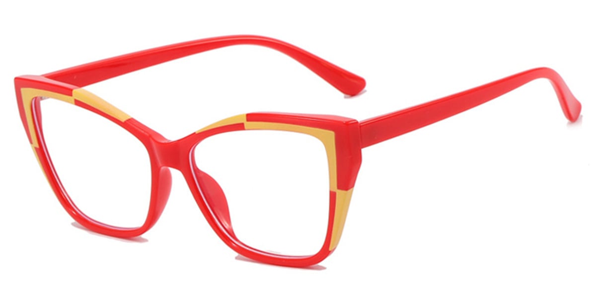 Cat Eye Frame pattern-red