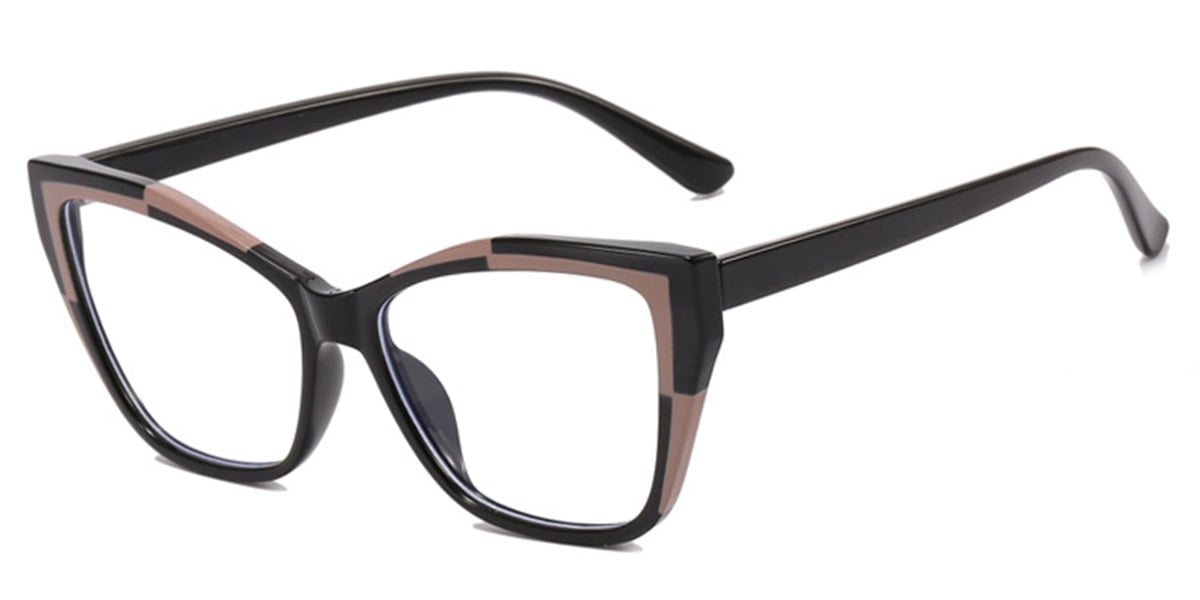 Cat Eye Frame pattern-black