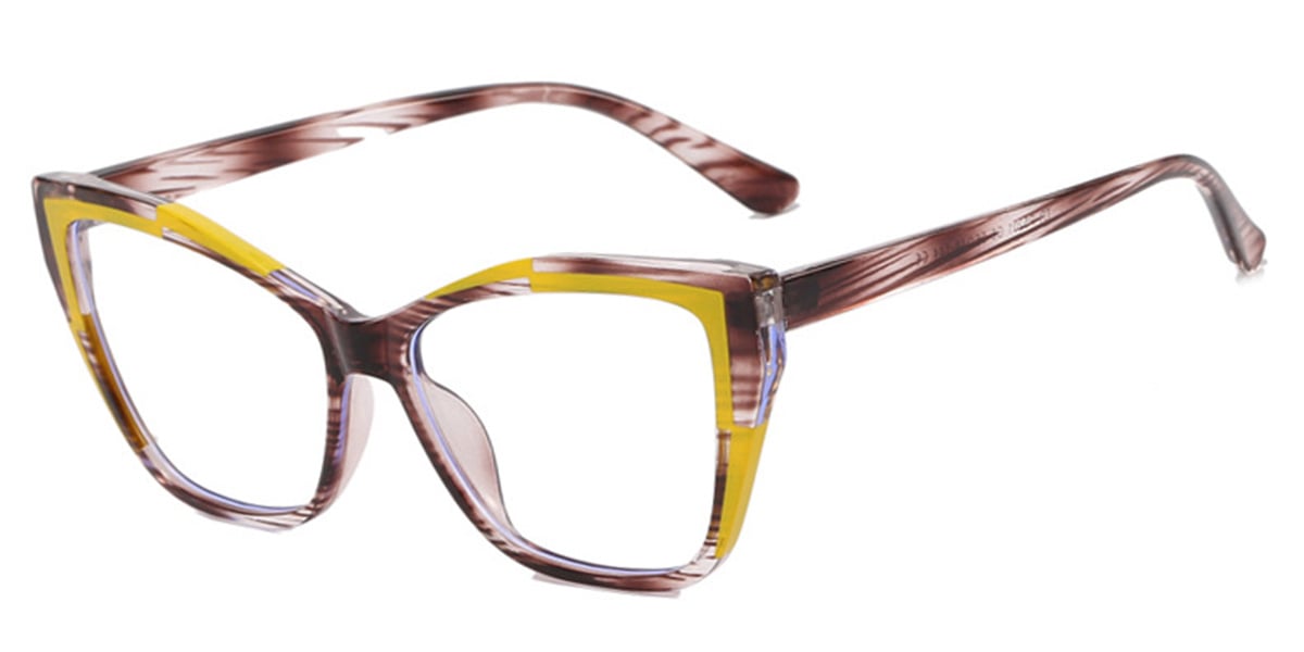 Cat Eye Frame pattern-yellow