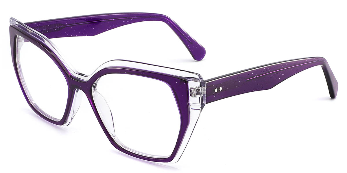 Acetate Geometric Frame purple