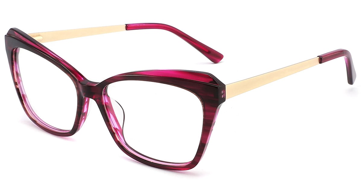 Acetate Square Cat Eye Frame pattern-rose