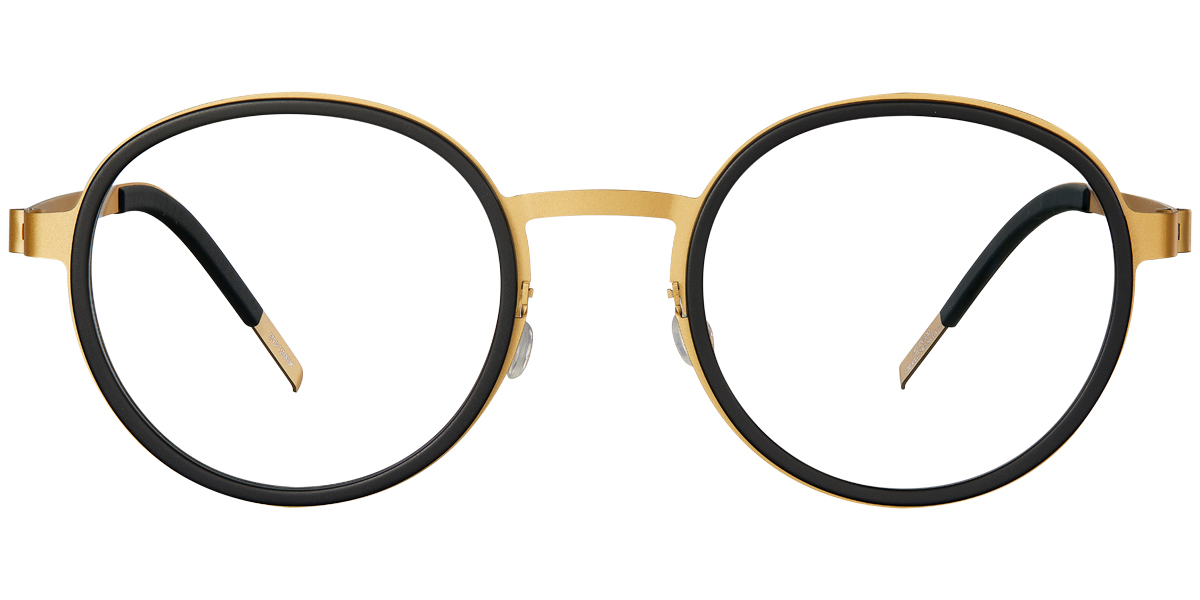 Titanium Round Frame black-gold