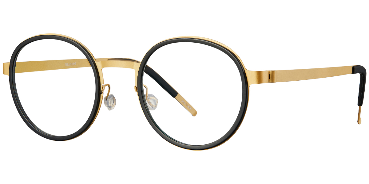 Titanium Round Frame black-gold