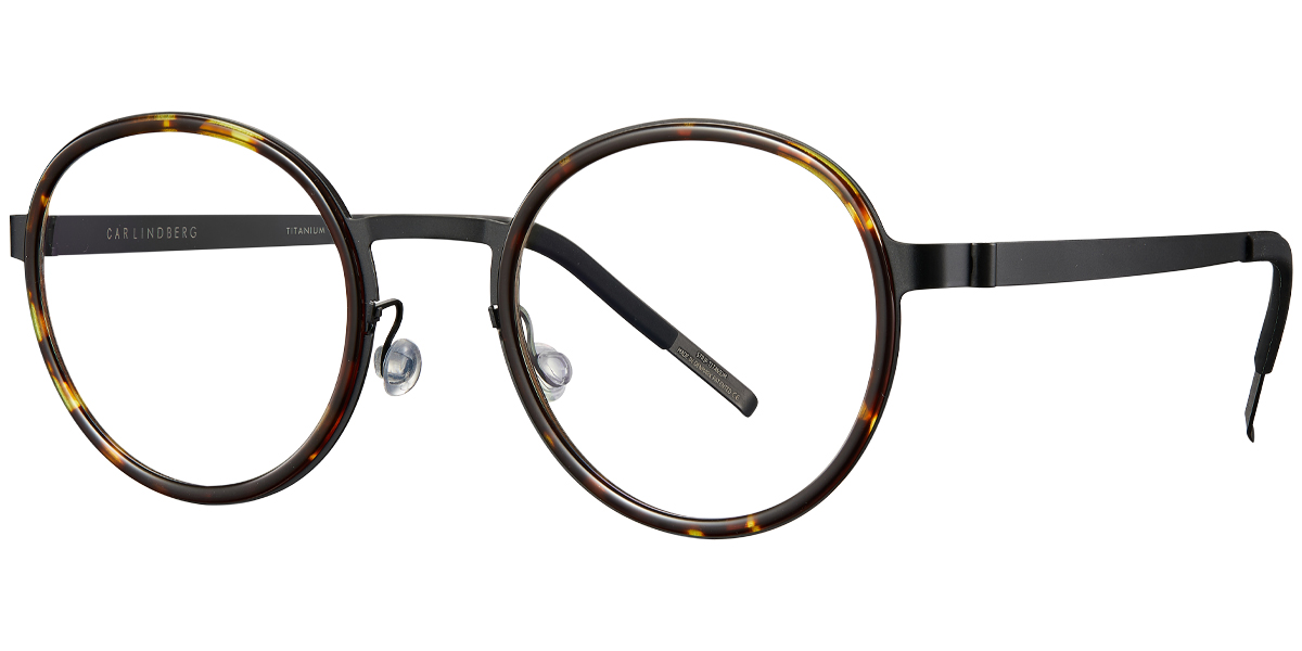 Titanium Round Frame pattern-black