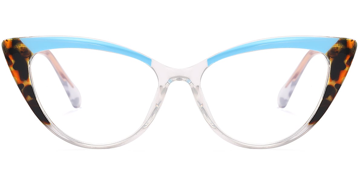 Cat Eye Frame pattern-blue